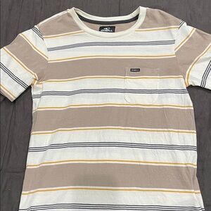 O'Neill Beige and White Striped Tee